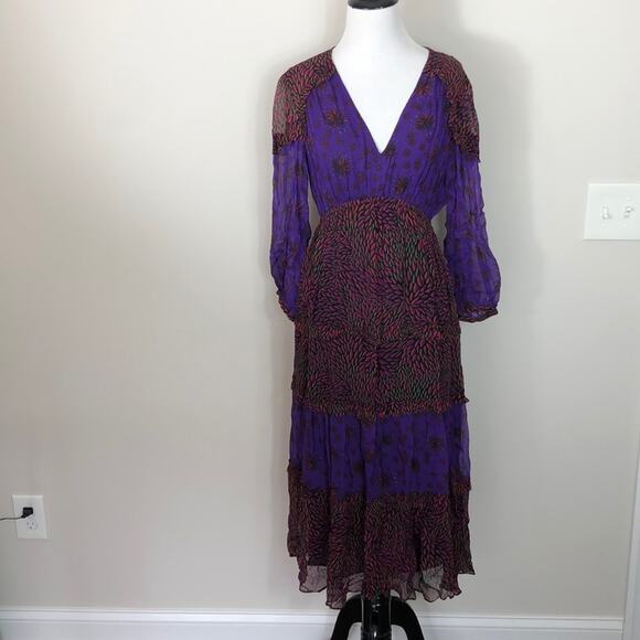 Elegant Purple and Red Women's Dress - Picture 6 of 9
